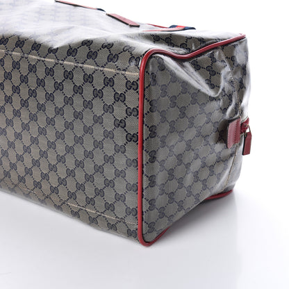 Gucci Crystal Monogram Web Medium Collapsible Carry On Duffle Navy 10 of 12