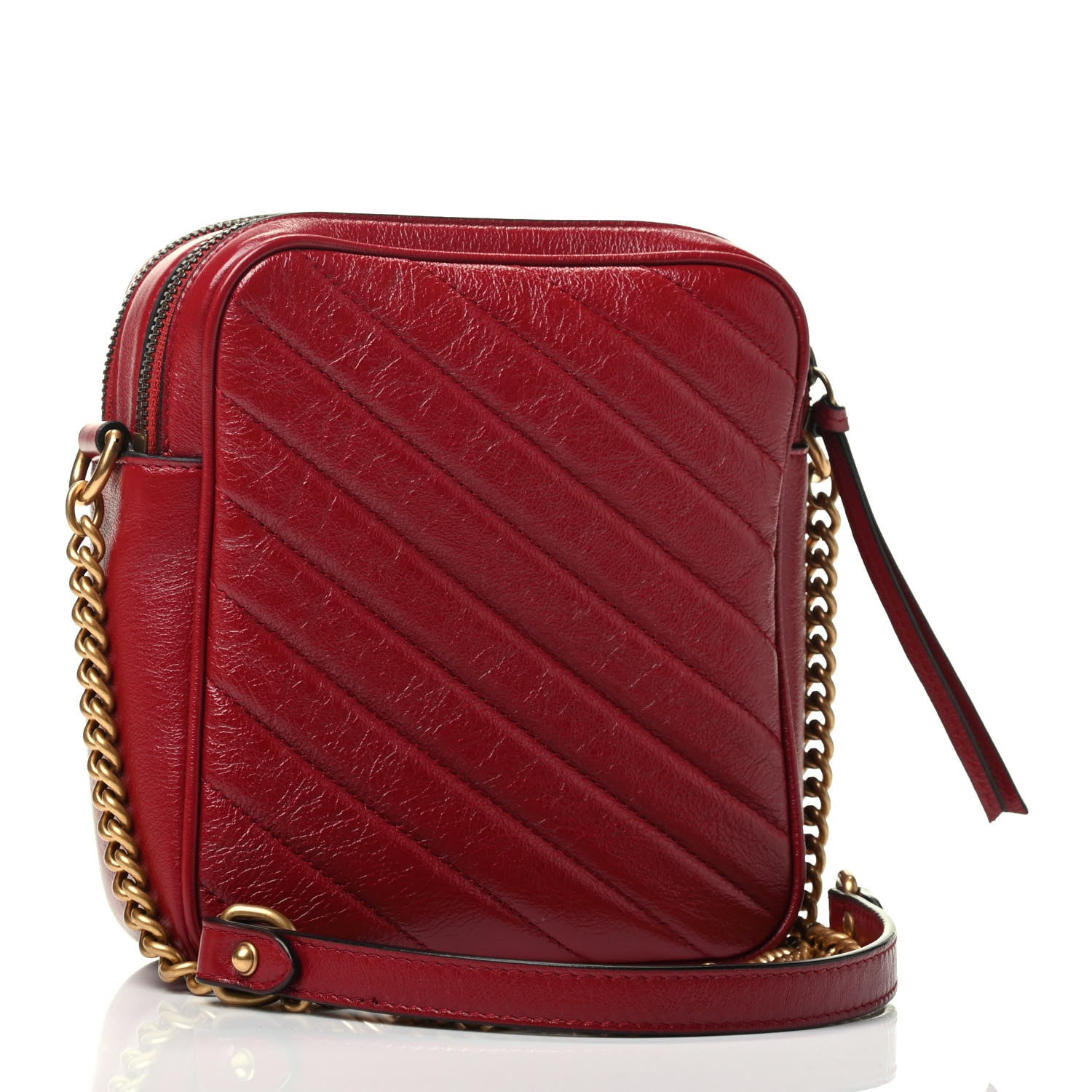 Gucci Azalea Calfskin Matelasse Diagonal Tall GG Marmont Crossbody Bag Romantic Cerise 2 of 4