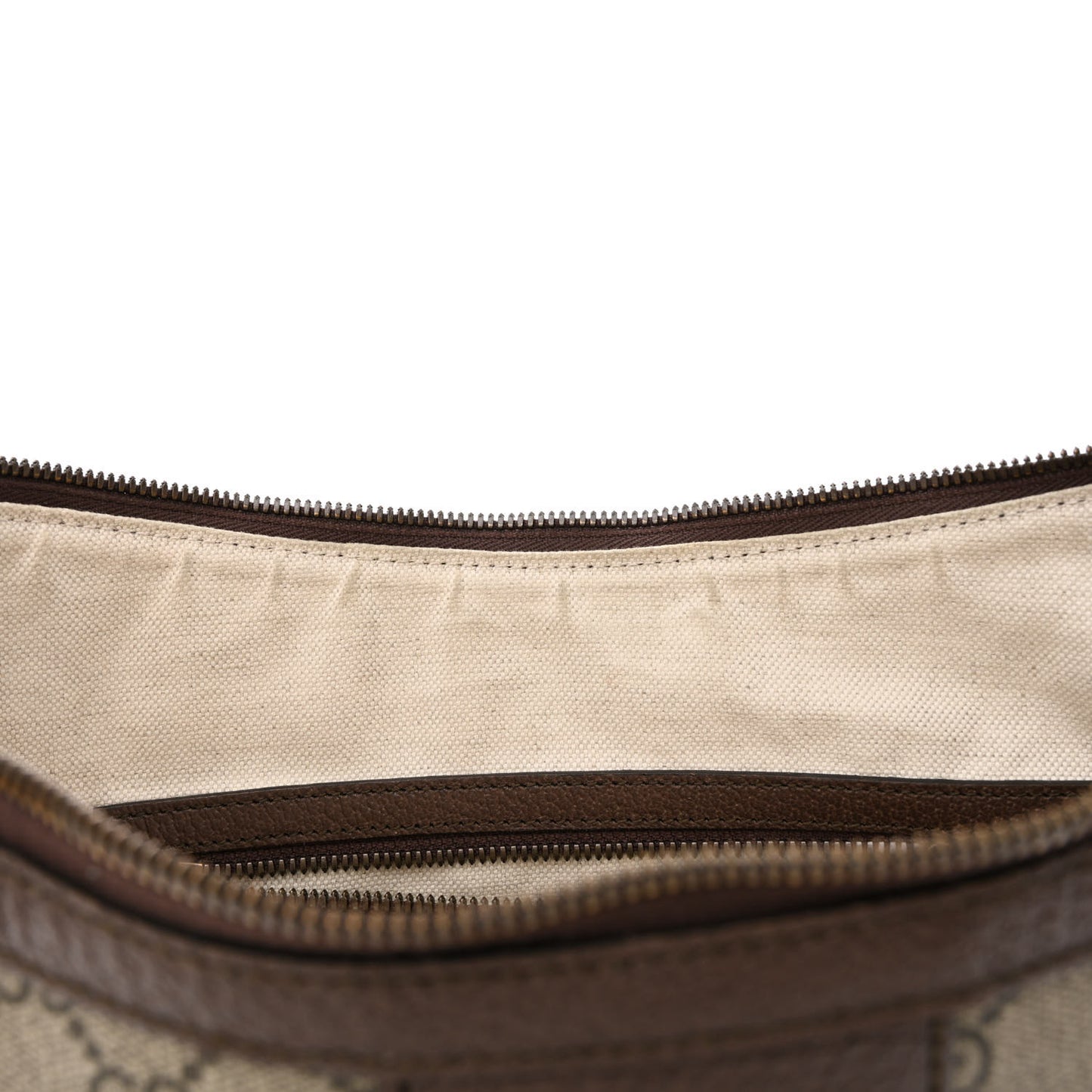 GG Supreme Monogram Web Small Ophidia Half Moon Hobo Brown