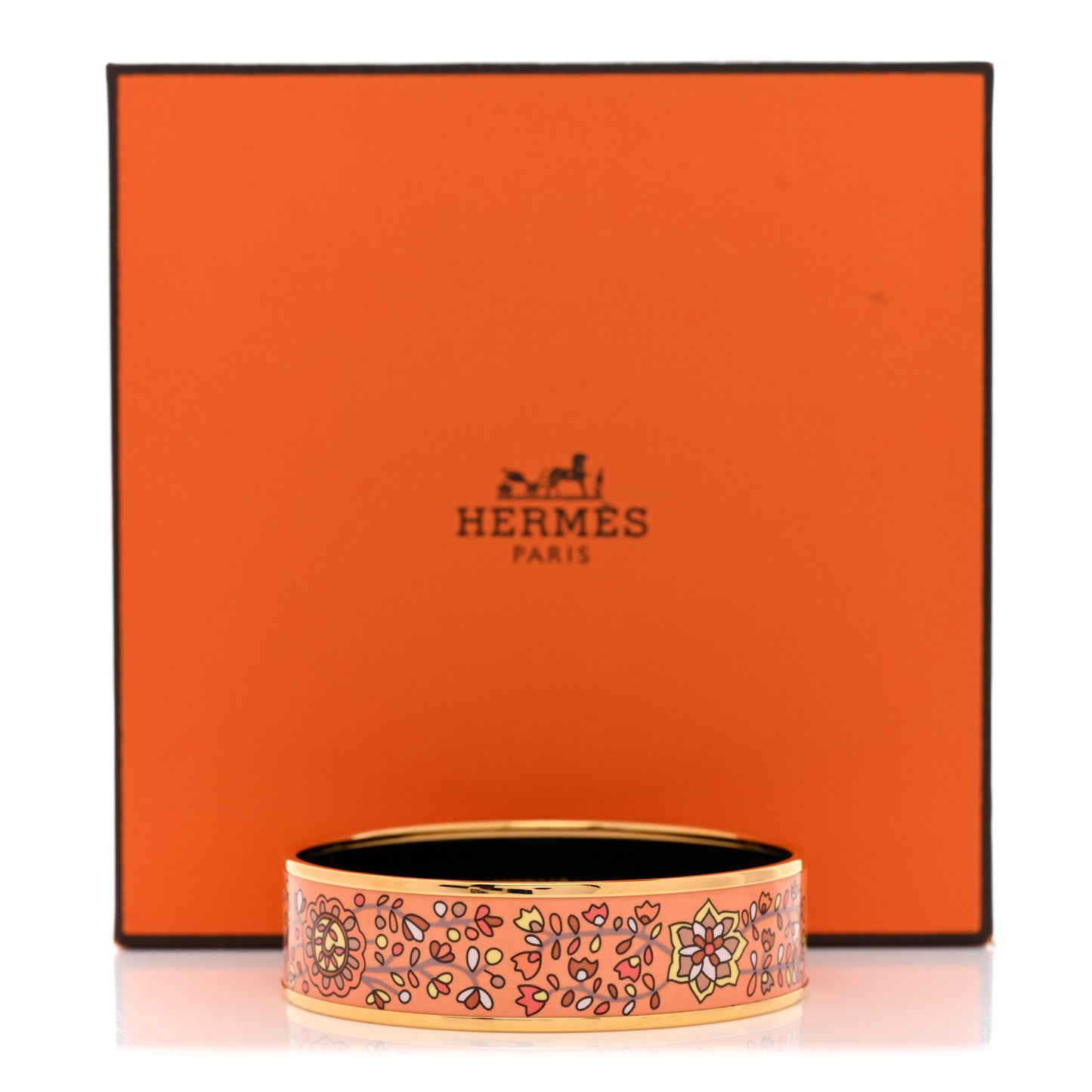 Enamel Printed Wide L'Arbre De Vie Bracelet Orange