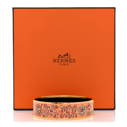 Hermes Enamel Printed Wide L'Arbre De Vie Bracelet Orange 6 of 6