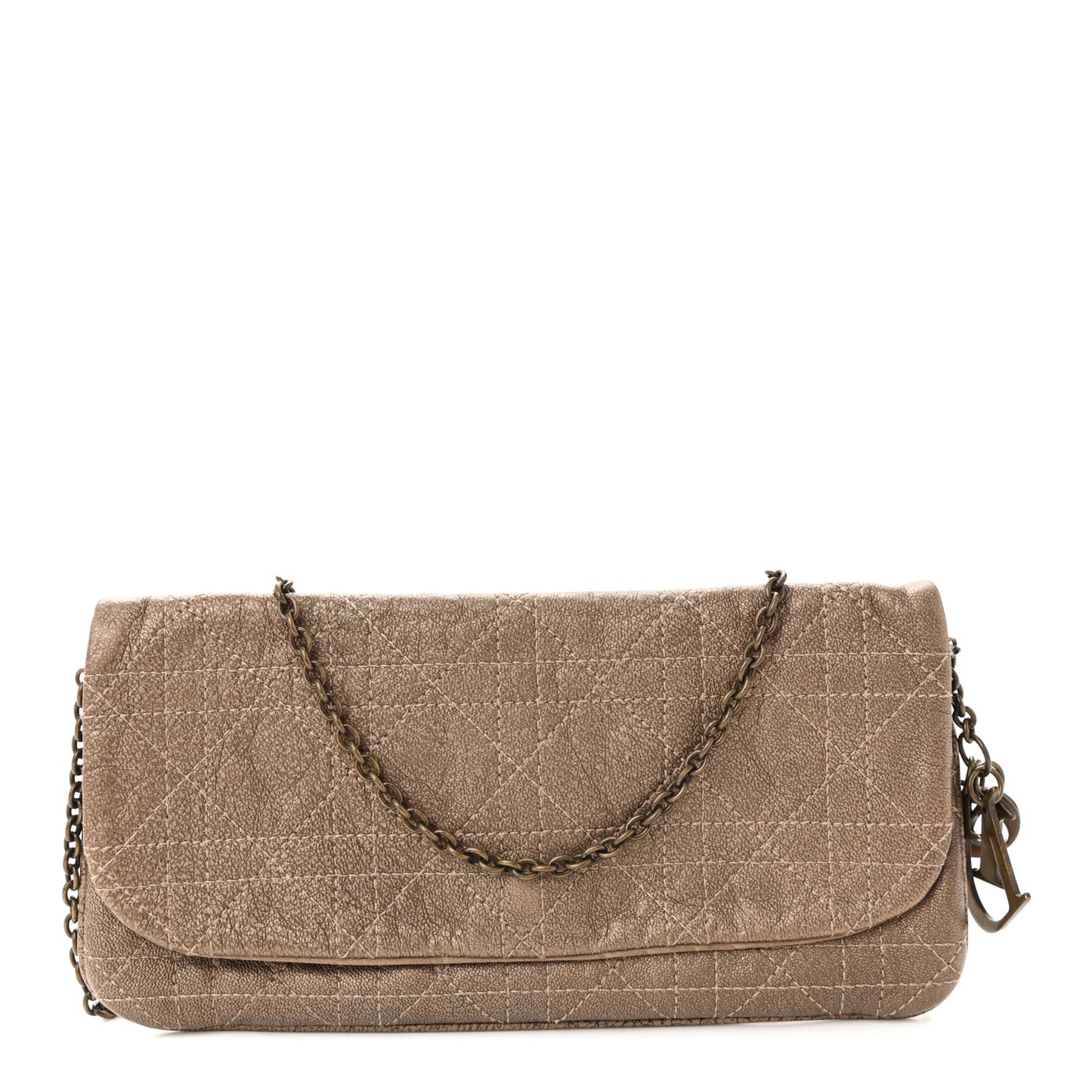 Lambskin Cannage Lady Dior Chain Clutch Bronze