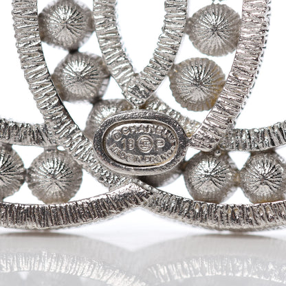 Chanel Pearl Crystal CC Brooch Gold 4 of 4