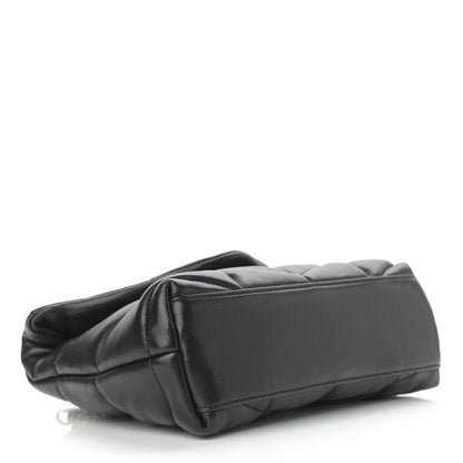 Saint Laurent Lambskin Quilted Toy Loulou Puffer Monogram Chain Satchel Black 4 of 12