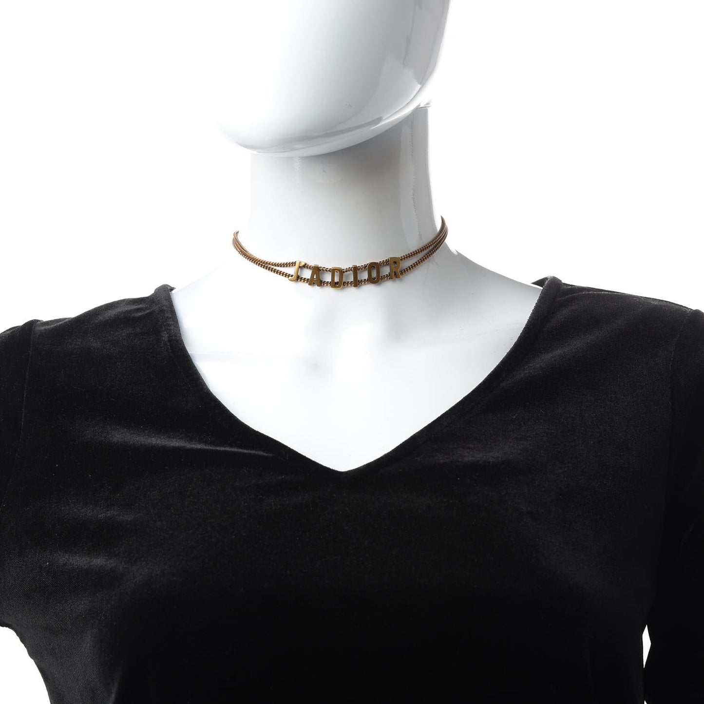 Metal J'Adior Choker Necklace Aged Gold