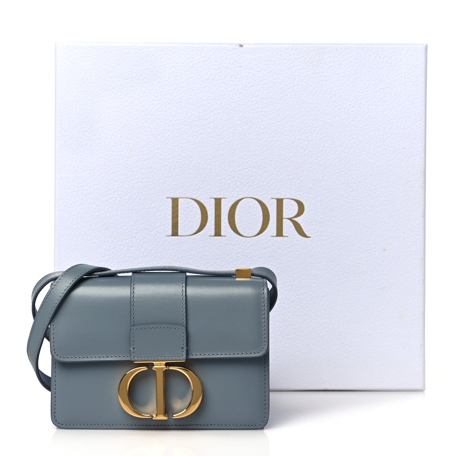 Christian Dior Smooth Calfskin Micro 30 Montaigne Flap Bag Blue Gray 10 of 10
