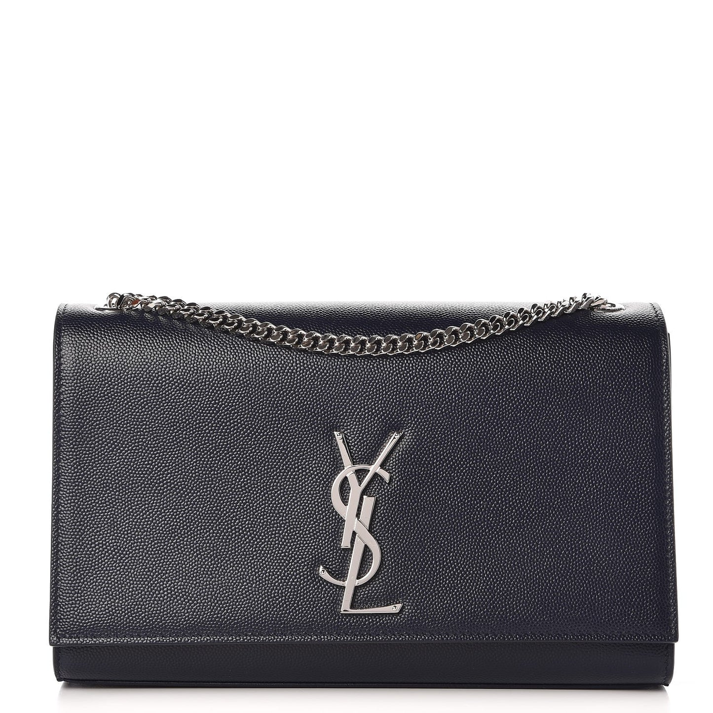 Grain De Poudre Medium Classic Monogram Kate Satchel Deep Marine