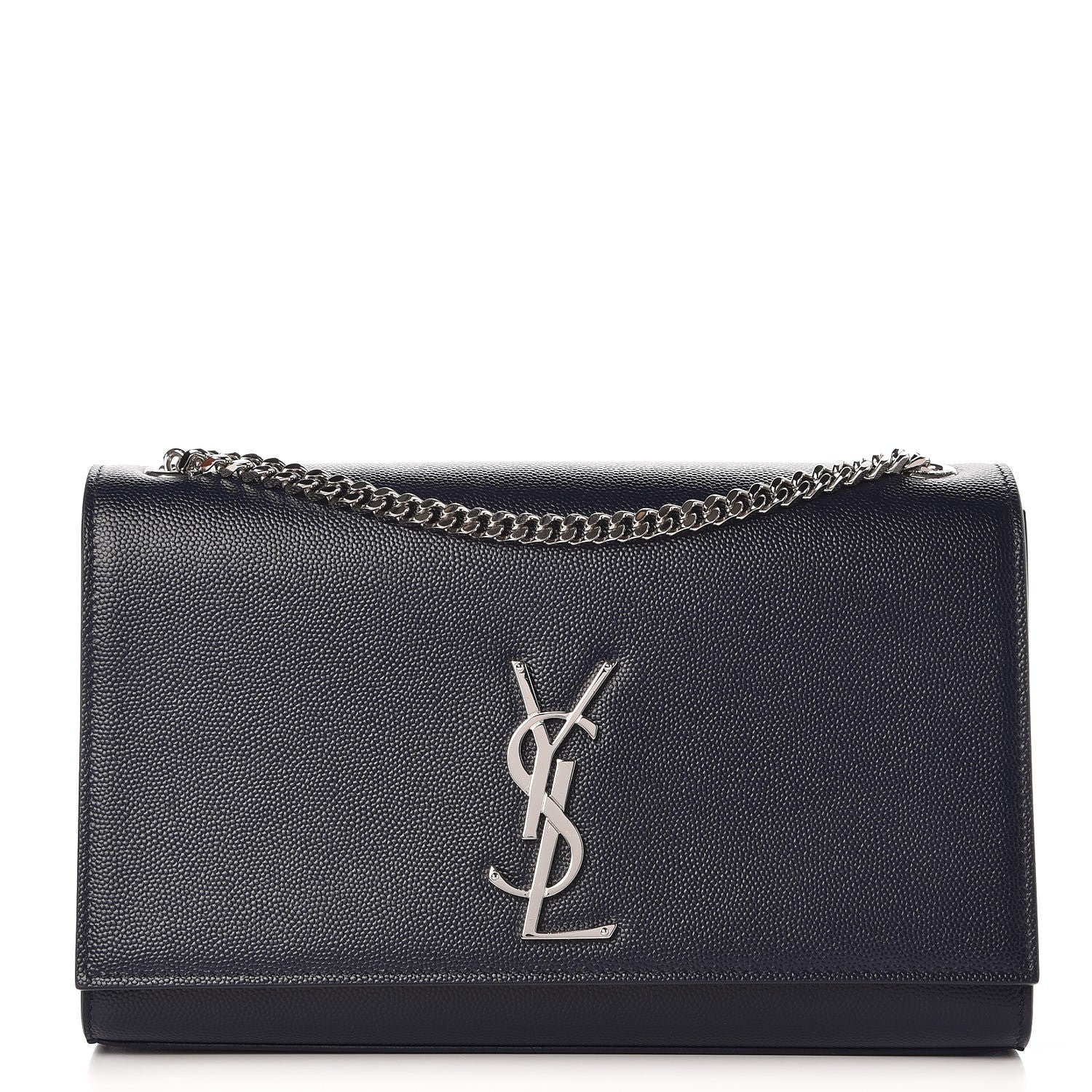 Saint Laurent Grain De Poudre Medium Classic Monogram Kate Satchel Deep Marine 1 of 7