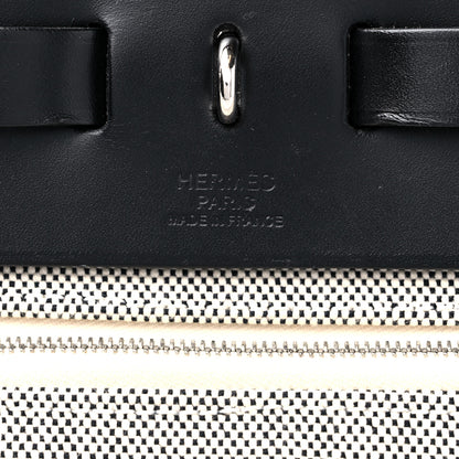 Hermes Vache Hunter Toile H Pegase Pop Herbag Zip Retourne 39 MM Bleu Indigo Ecru Black 6 of 11
