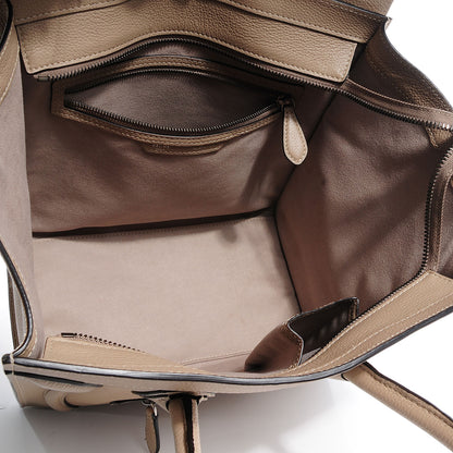 Celine Drummed Calfskin Mini Luggage Dune 8 of 10