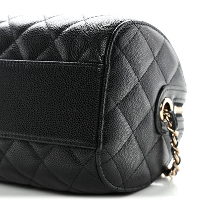 Chanel Caviar Quilted Barrel Clutch With Chain  Black 10 of 11