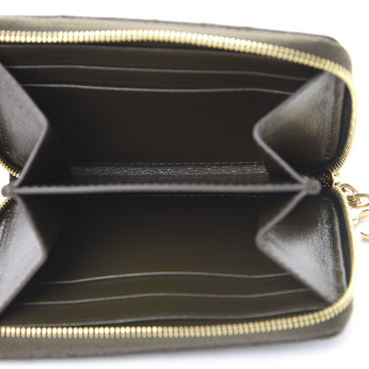 Celine Lambskin Quilted C Charm Zip Around Wallet Khaki 4 of 7