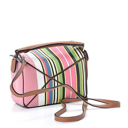 Loewe Calfskin Mini Fringe Puzzle Bag Pink Multicolor 3 of 11