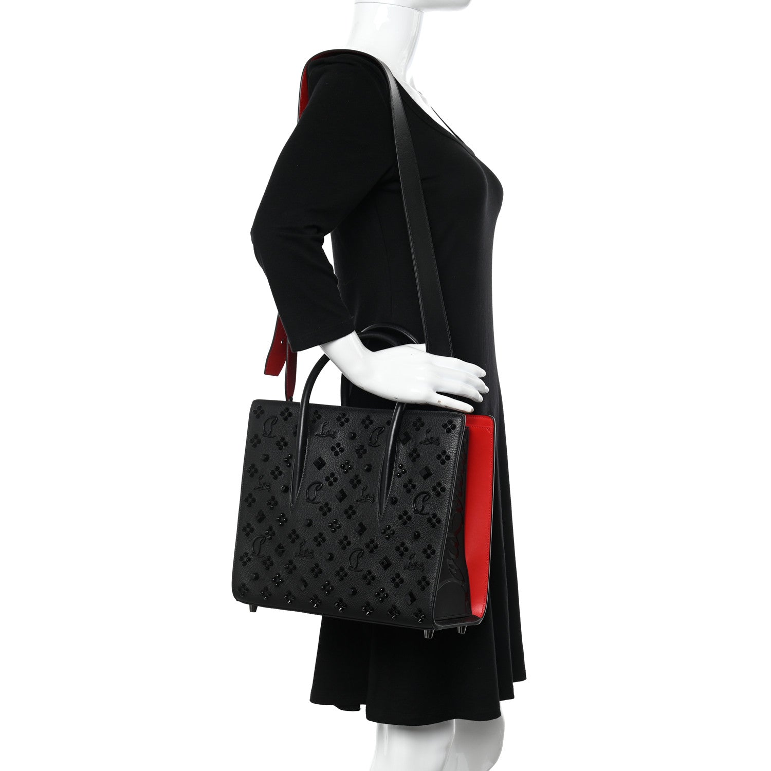 Christian Louboutin Calfskin Spikes Loubinthesky Medium Paloma Black 2 of 10