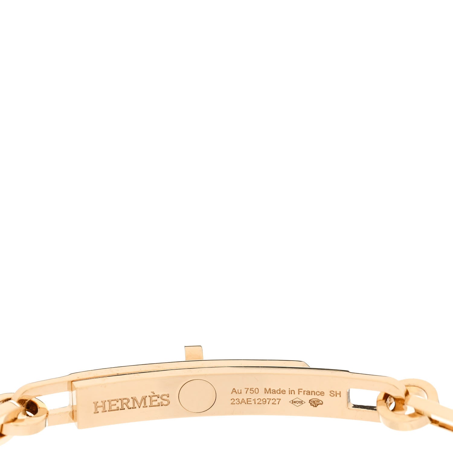 Hermes 18K Yellow Gold Diamond PM Kelly Chaine Bracelet SH 3 of 4
