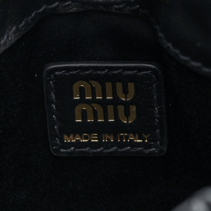 Miu Miu Nappa Matelasse Mini Drawstring Bucket Bag Black 6 of 9