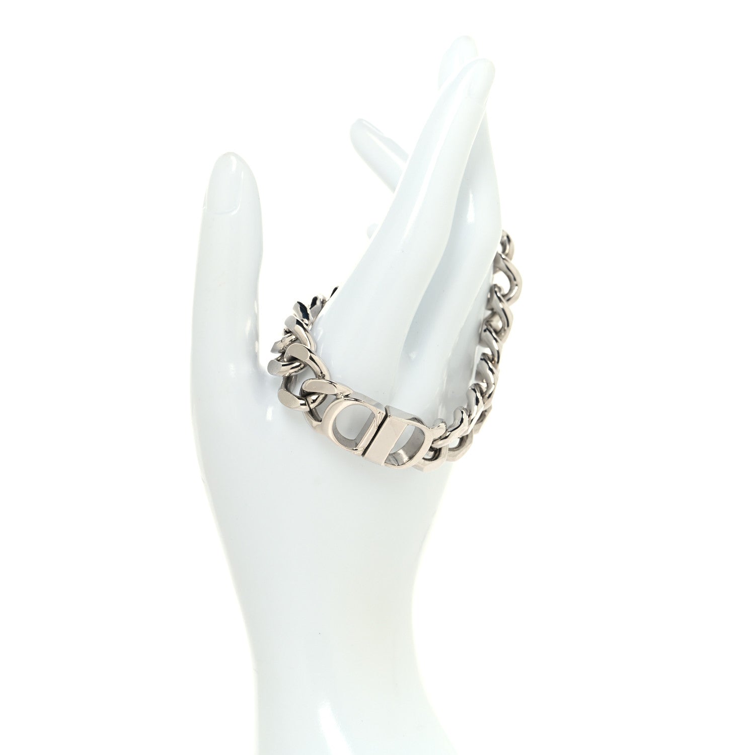 Christian Dior Brass CD Icon Chain Bracelet M Silver 2 of 5