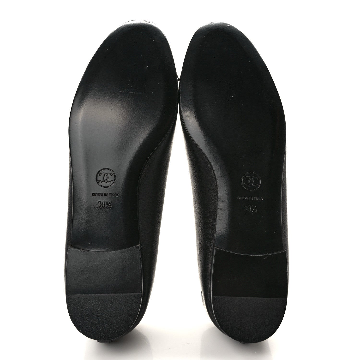 Chanel Lambskin Patent Cap Toe Ballerina Flats 39.5 Black 5 of 8
