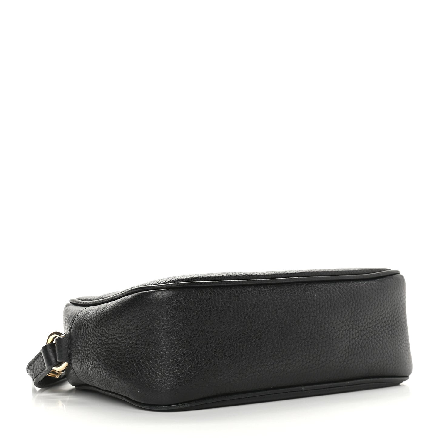 Pebbled Calfskin Small Soho Disco Bag Black