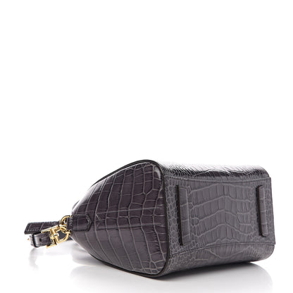 Givenchy Calfskin Crocodile Embossed Mini Antigona Storm Grey 3 of 8