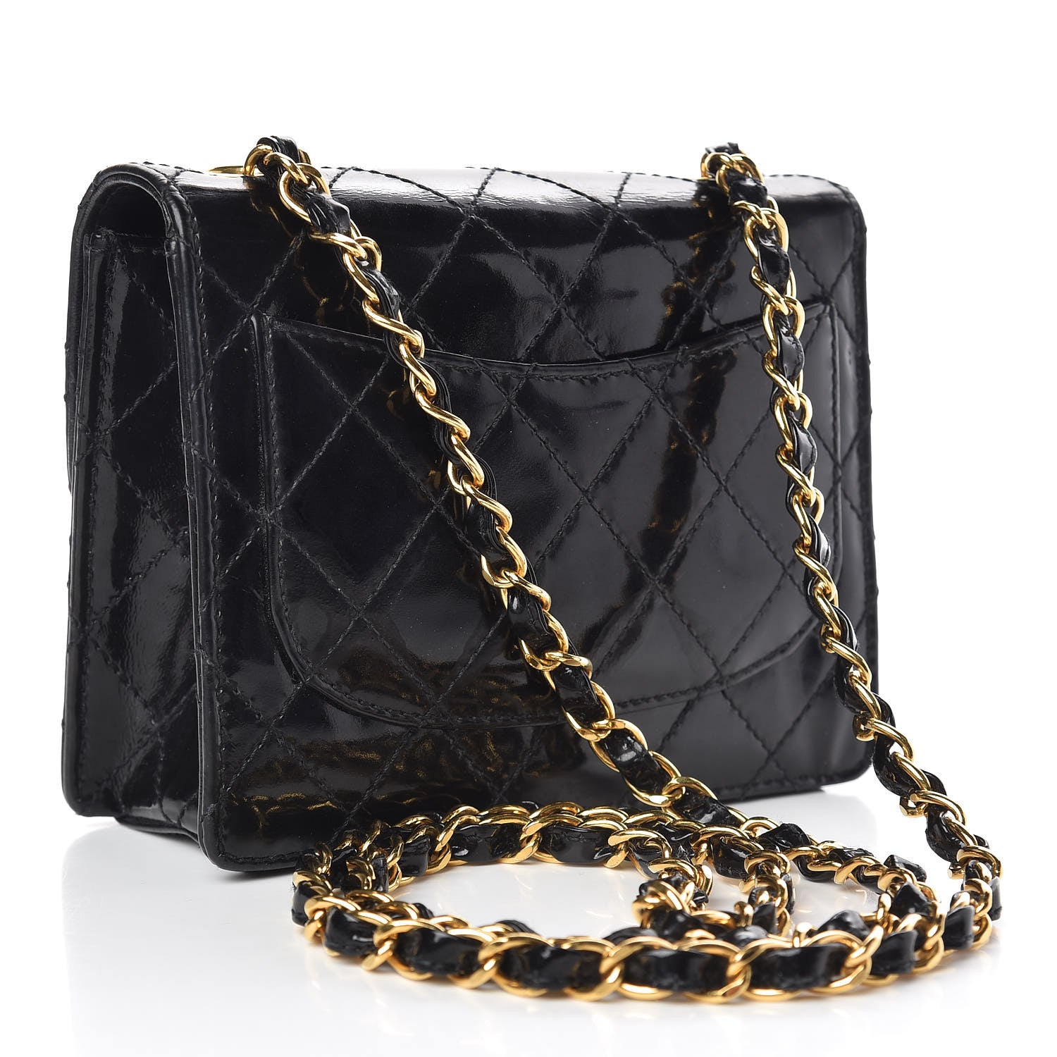 Chanel Glazed Calfskin Quilted Mini Square Flap Black 3 of 14