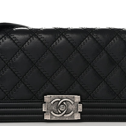 Chanel Calfskin Double Stitch Boy Clutch With Removable Chain Black 8 of 11