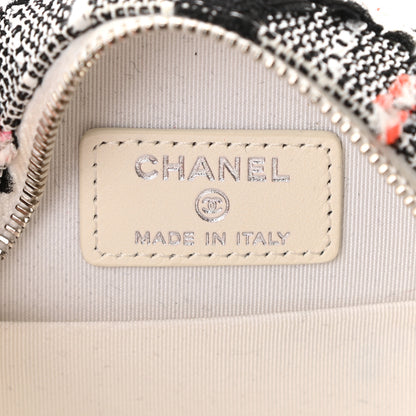 Chanel Tweed Quilted Round Clutch With Chain Black White Multicolor 5 of 10