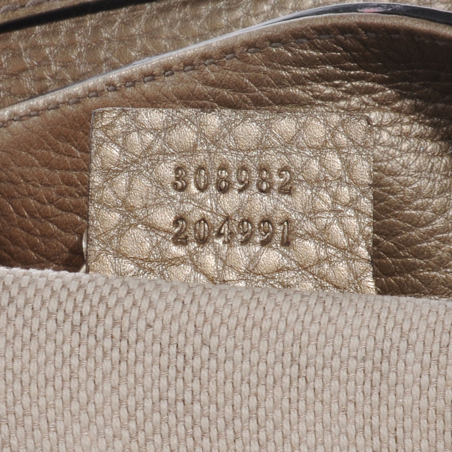 Metallic Pebbled Calfskin Medium Soho Chain Shoulder Bag Golden Beige