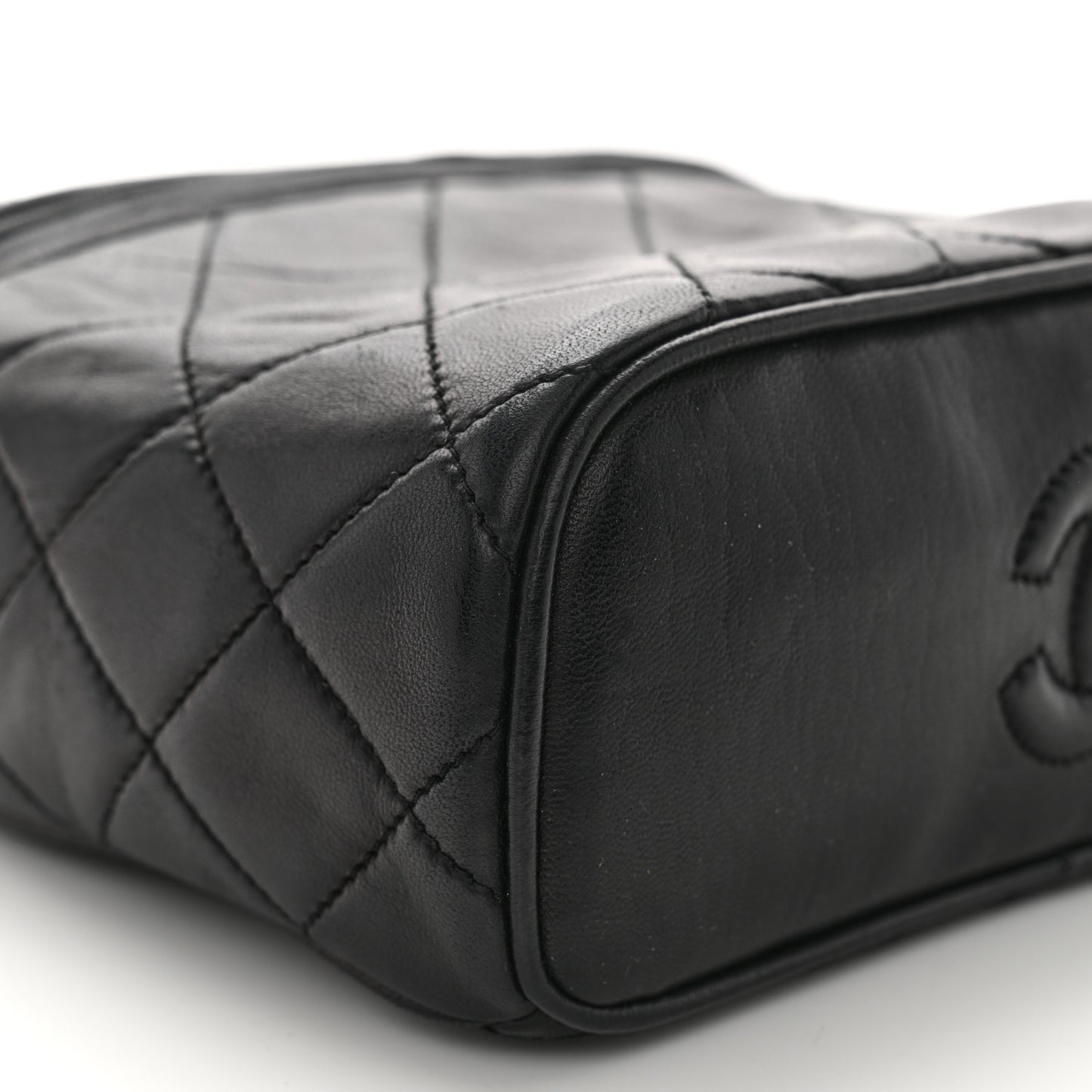 Lambskin Quilted Tassel Shoulder Bag Black