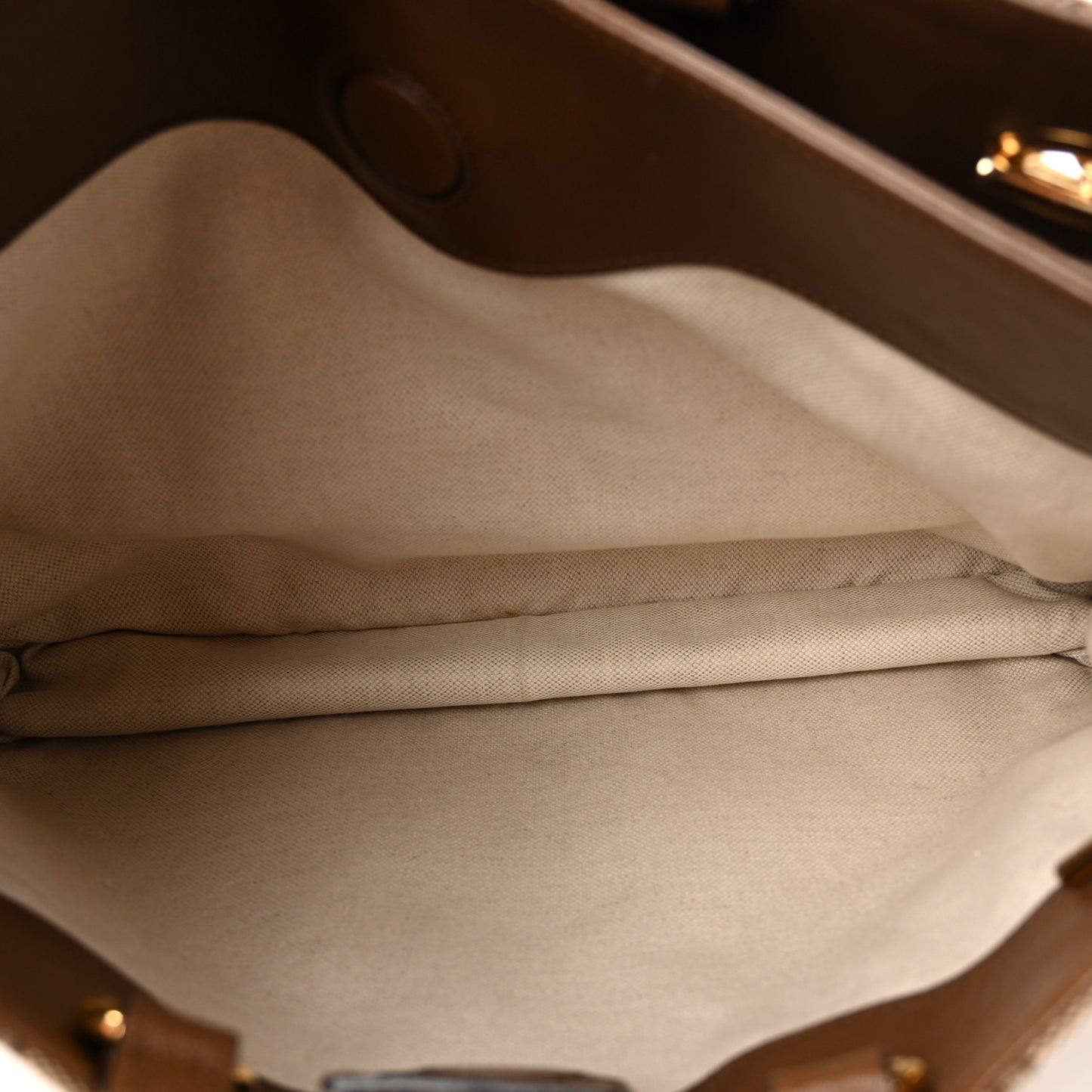 Monogram Calfskin Large Horsebit 1955 Tote Bag Beige Brown Sugar