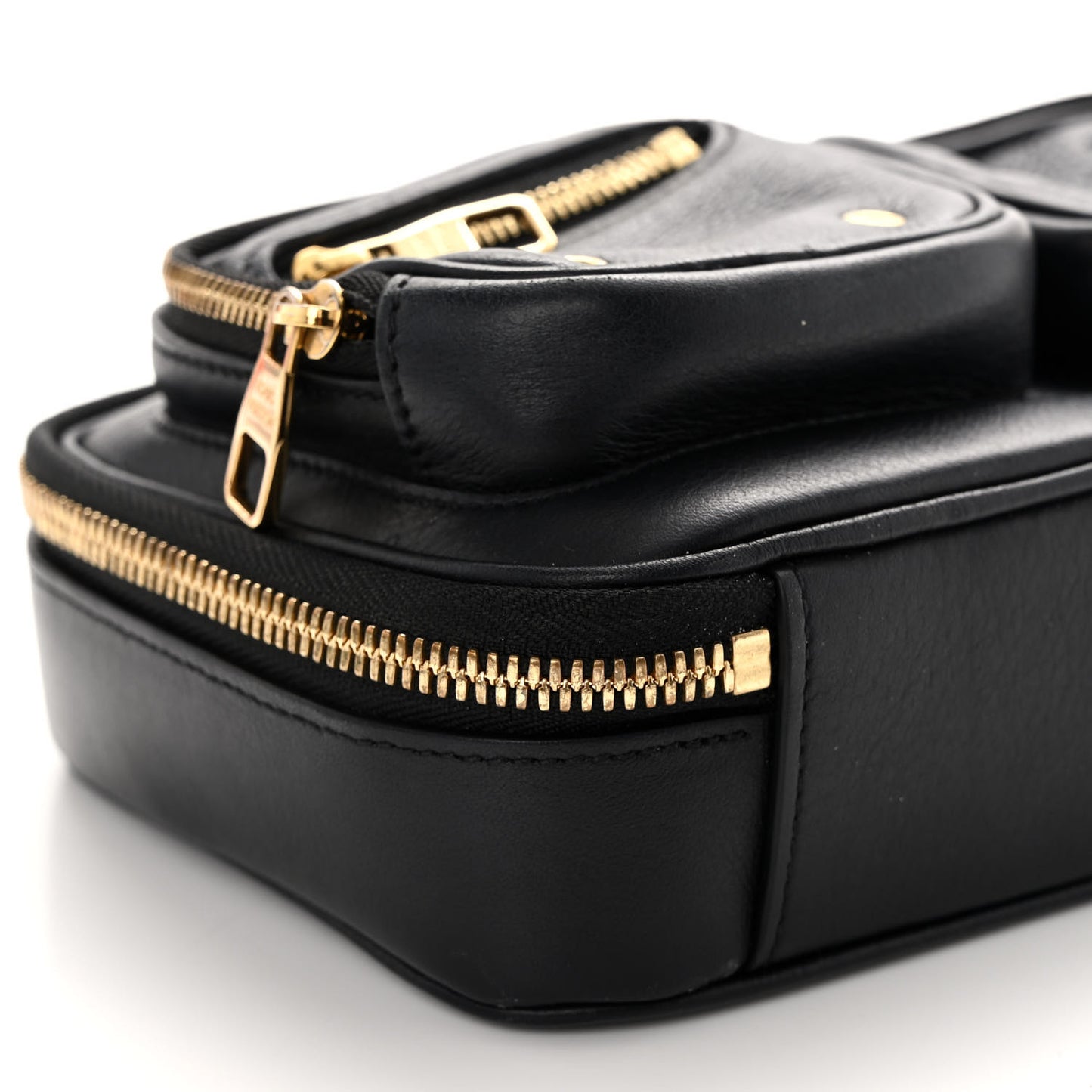 Calfskin Monogram Embossed Utility Crossbody Black