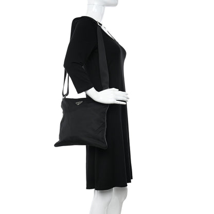 Prada Nylon Vela Flat Messenger Bag Black 2 of 10