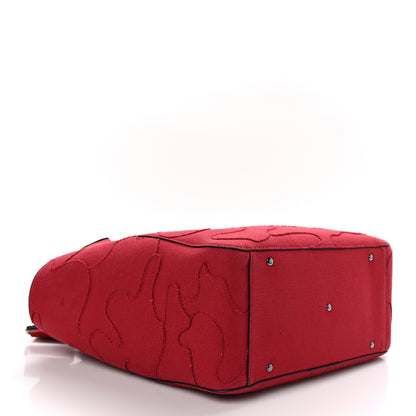 Valentino Garavani Canvas Atelier 07 Camouflage Edition Medium Tote Bag Red 5 of 10