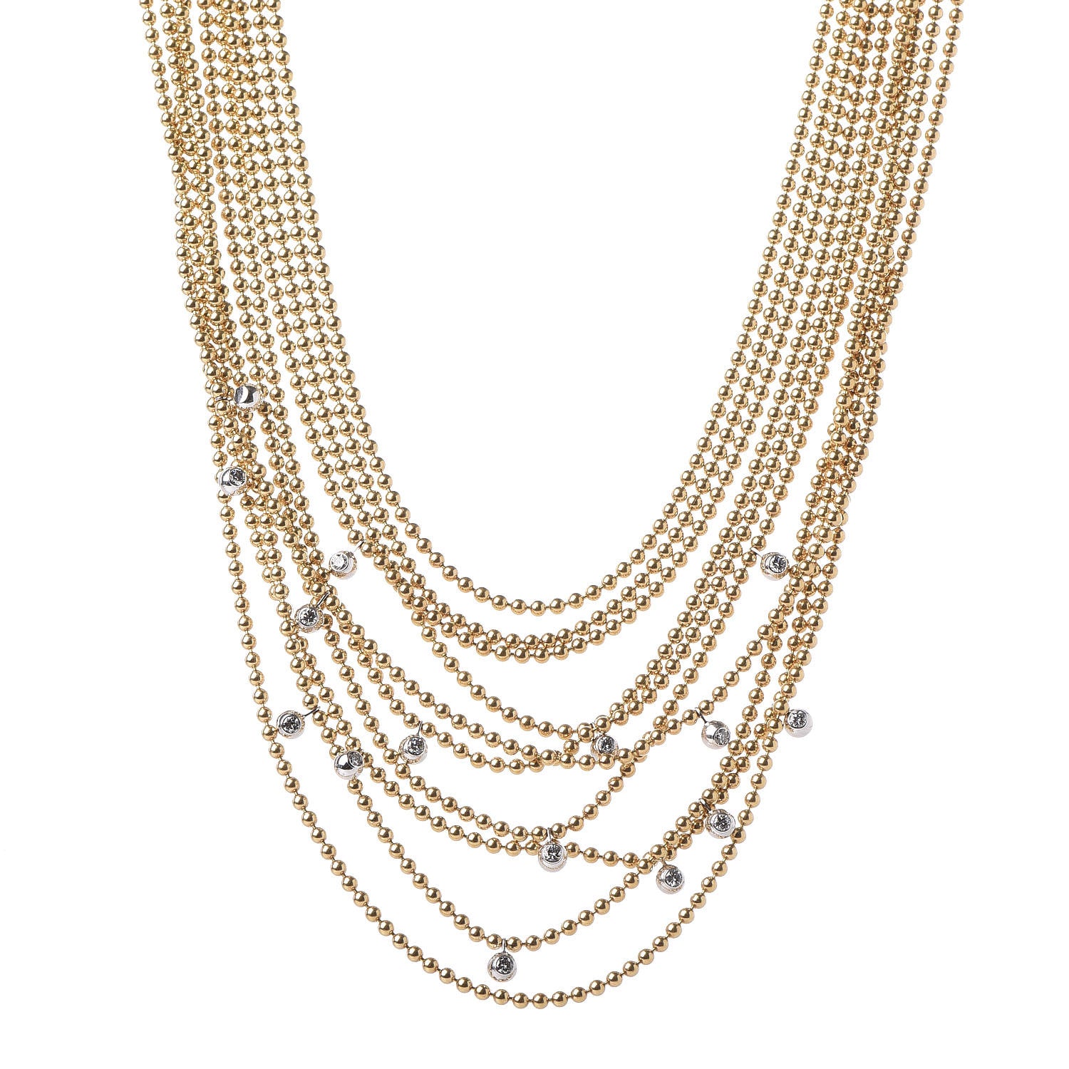 Cartier 18K Yellow Gold Diamond Draperie de Decollete Bib Necklace 1 of 6
