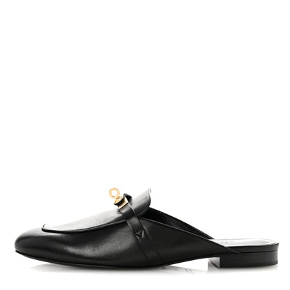 Hermes Glazed Calfskin Oz Mules 41 Black 1 of 10