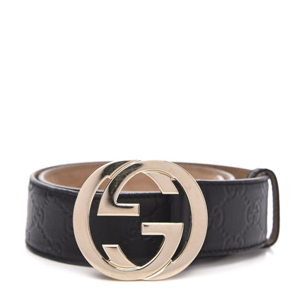 Gucci Guccissima Interlocking G 40mm Belt 80 32 Black 1 of 7