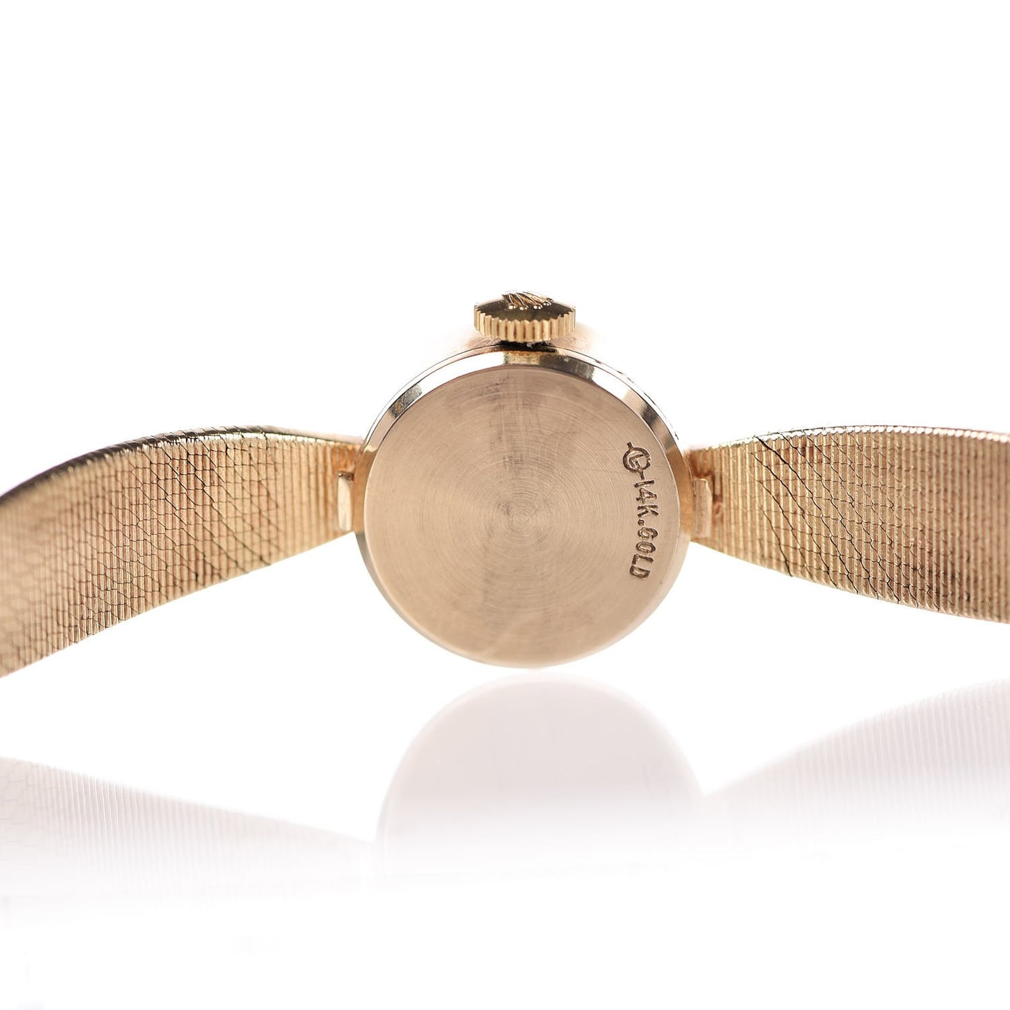 14K Yellow Gold Diamond 15mm Cocktail Watch