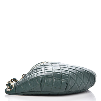Chanel Calfskin Quilted Banane Waist Bag Fanny Pack Dark Green 4 of 7