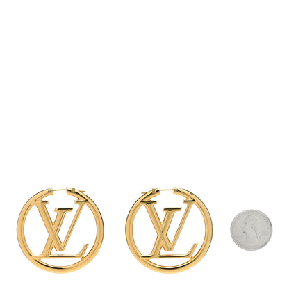Louis Vuitton Metal Louise Hoop Earrings Gold 2 of 4