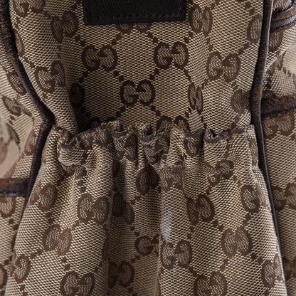 Gucci Monogram Natural Pigskin Large Diaper Bag Beige Ebony Cocoa Dark Chocolate 19 of 32
