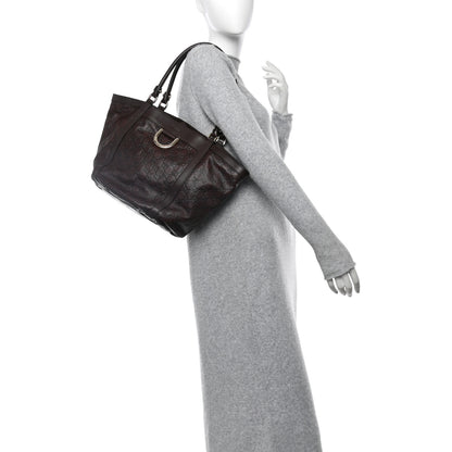 Gucci Guccissima Medium D Gold Tote  Dark Brown 2 of 10