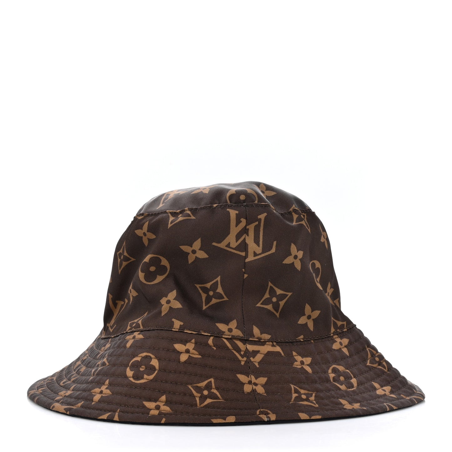Nylon Monogram Reversible Bob Bucket Hat S Brown Black
