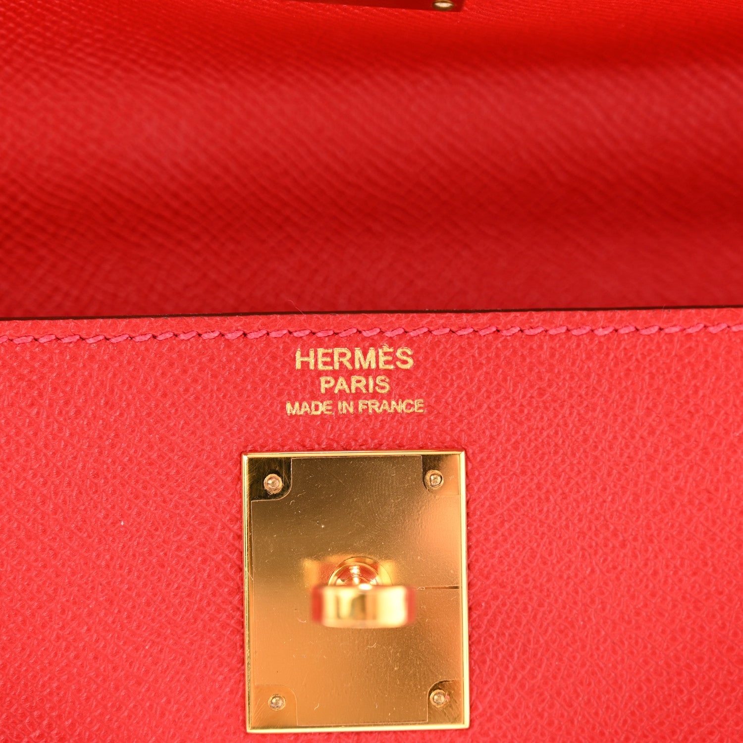 Hermes Epsom Kelly Sellier 32 Rouge Casaque 6 of 11
