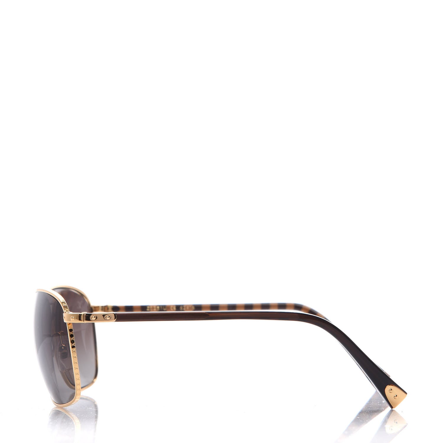 Louis Vuitton Metal Conspiration Pilote Aviator Sunglasses Z0251U Gold 3 of 8