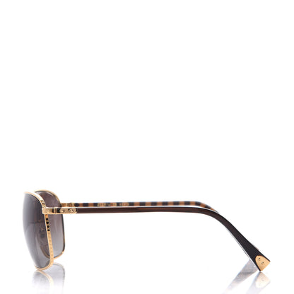 Louis Vuitton Metal Conspiration Pilote Aviator Sunglasses Z0251U Gold 3 of 8
