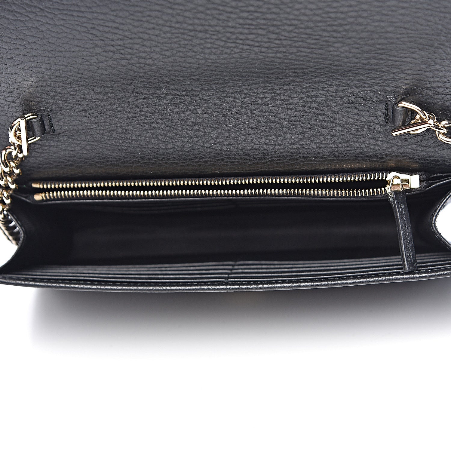 Gucci Dollar Calfskin Interlocking G Chain Wallet Black 5 of 11