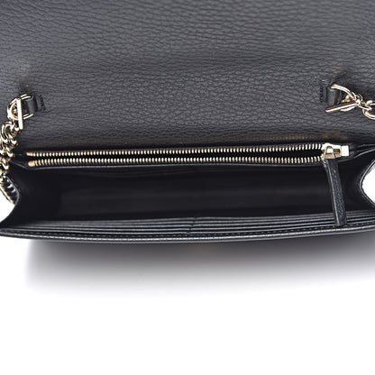 Gucci Dollar Calfskin Interlocking G Chain Wallet Black 5 of 11