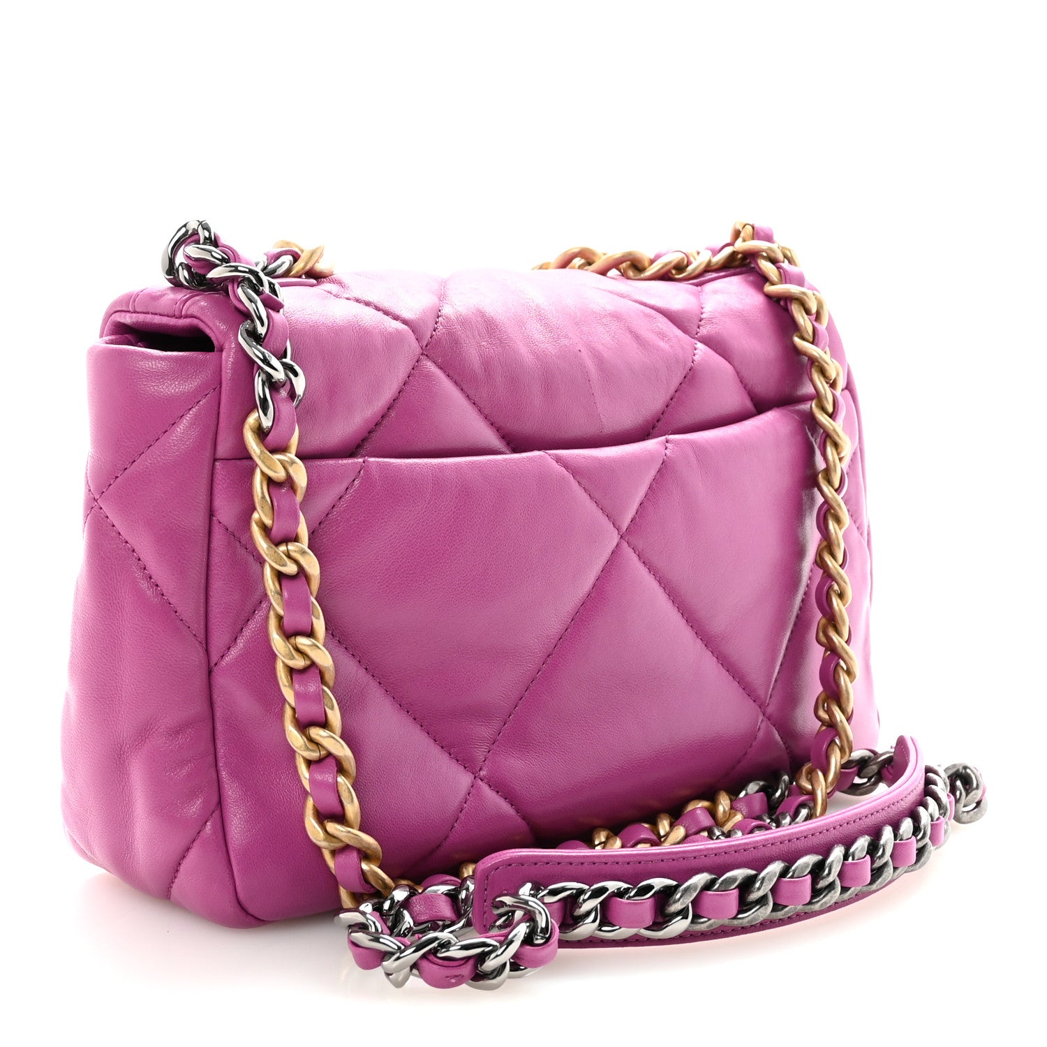 Chanel Lambskin Quilted Medium Chanel 19 Flap Purple 3 of 10