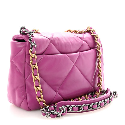 Chanel Lambskin Quilted Medium Chanel 19 Flap Purple 3 of 10