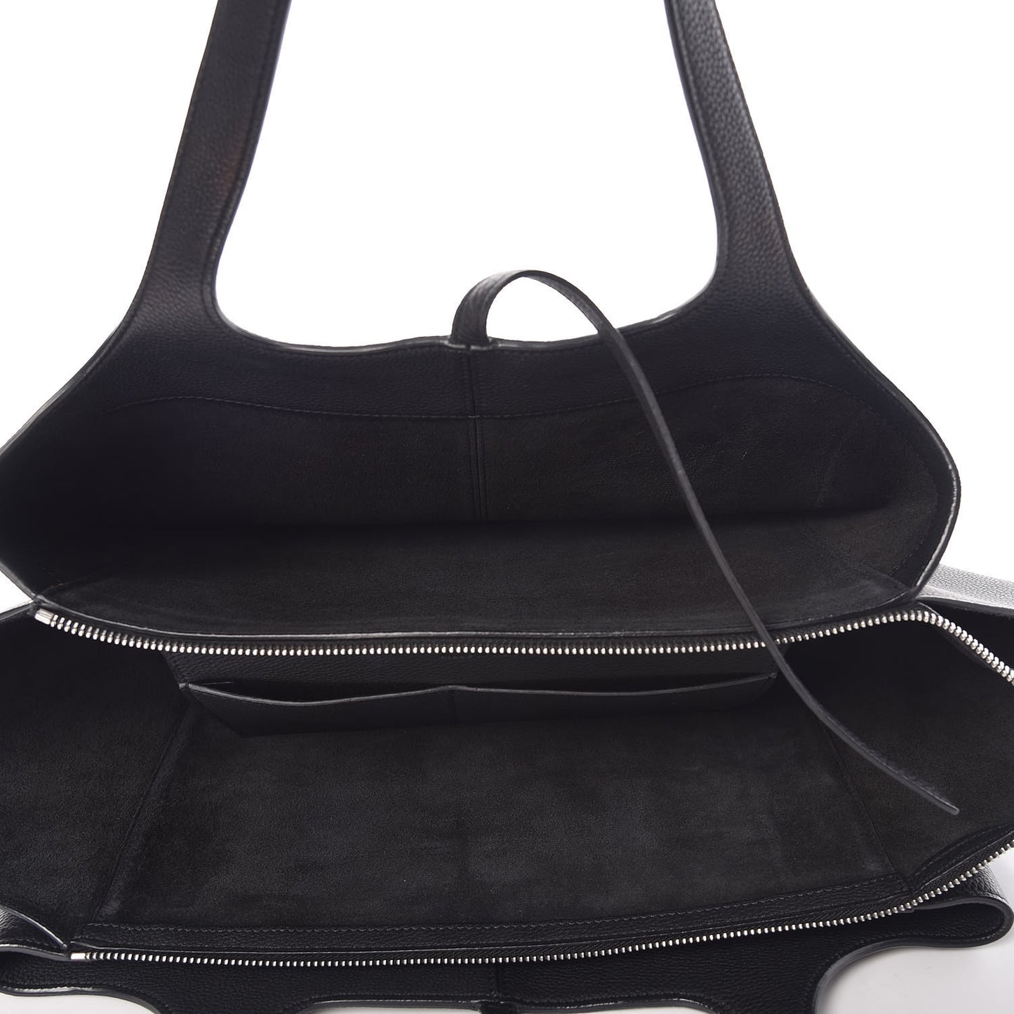 Baby Grained Calfskin Medium Tri-Fold Bag Black